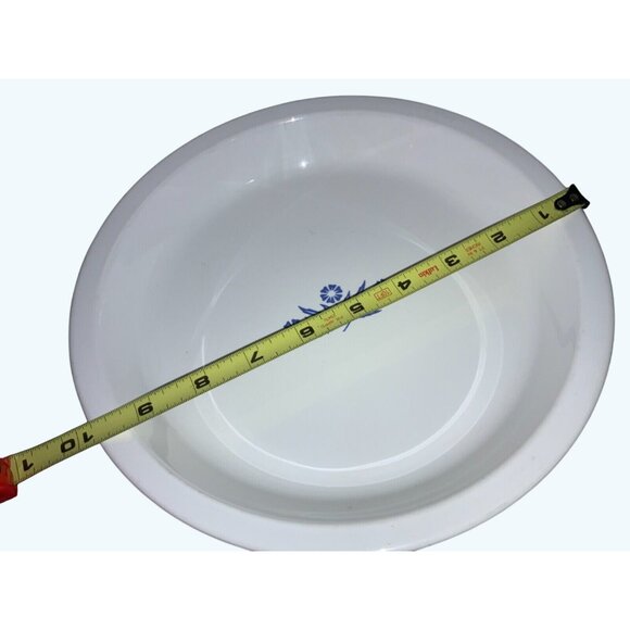 CorningWare P-309 9-Inch Round Pie Plate White & Blue Floral Baking Dish - Picture 3 of 6